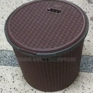 Laundry Basket With Lid (Round)