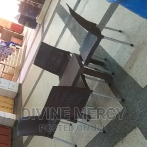 aset of steel leg chair and atable