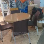 steel leg chair with atable