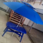 compound umburella and rectangula table