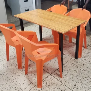 wood rectangula and chair